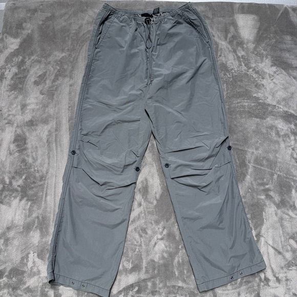 Express Pants - Vtg Express Track Pants Womens L Gray Roll Up Hiking Drawcord Gorp Tech Y2K 90s